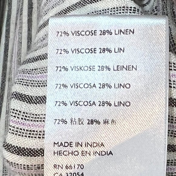 Urban Outfitters Midi Dress Stripe Prairie Linen Cottagecore Small - Picture 11 of 13